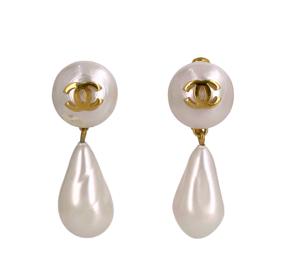 Chanel Vintage 1980s Pearl Drop Earrings - Boutique Patina