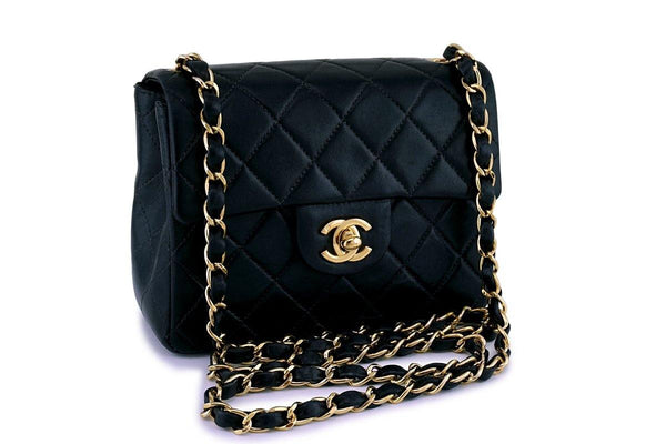 Chanel Black Classic Quilted Square Mini Flap Bag 24k GHW - Boutique Patina