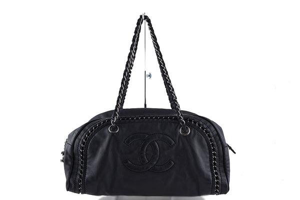 Chanel Black Calfskin Luxury Ligne Bowler Camera Bag - Boutique Patina