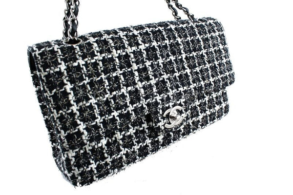 Chanel Black Tweed Medium Classic 2.55 Flap Bag - Boutique Patina