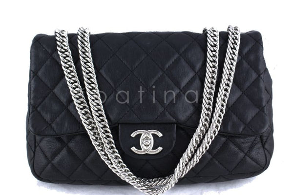 Chanel Black Lambskin Jumbo 2.55 Classic Flap Bag - Boutique Patina