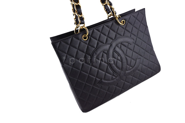 Rare Chanel Black Vintage Classic Grand Shopper Tote GST Chunky Chain Bag - Boutique Patina