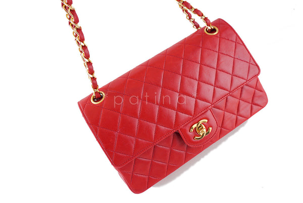 Chanel Vintage Red Classic Double Flap Medium-Large 2.55 Bag - Boutique Patina
