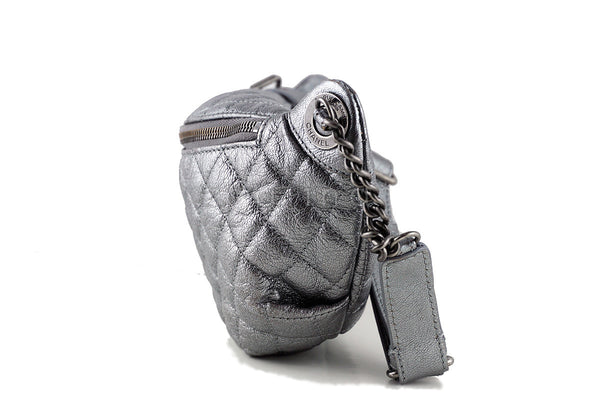 Chanel Silver Quilted Classic Fanny Pack Bag - Boutique Patina