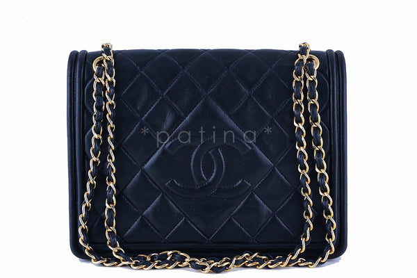Chanel Dark Navy Classic Flap, Timeless Vintage Bag - Boutique Patina