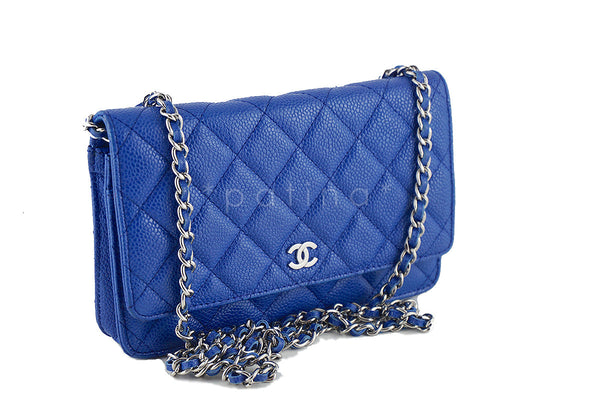 Chanel Caviar Classic WOC Wallet on Chain in Royal Blue Flap Bag - Boutique Patina