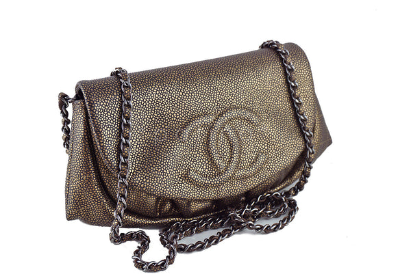 Chanel Half Moon WOC, Caviar Bronze Wallet on Chain Purse Bag - Boutique Patina