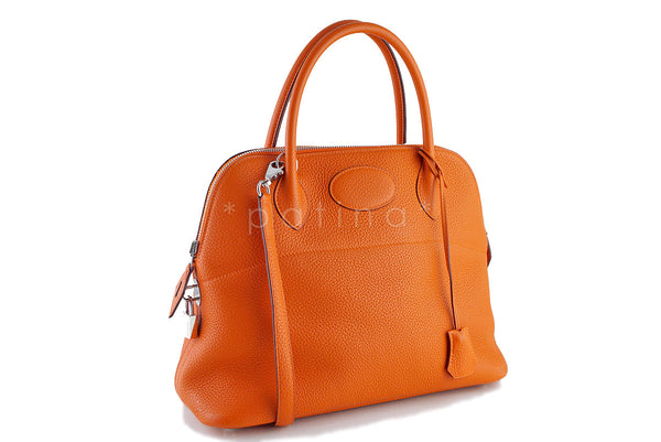 Hermes Orange 31cm Bolide Shoulder Tote Bag, "P" stamp PHW - Boutique Patina