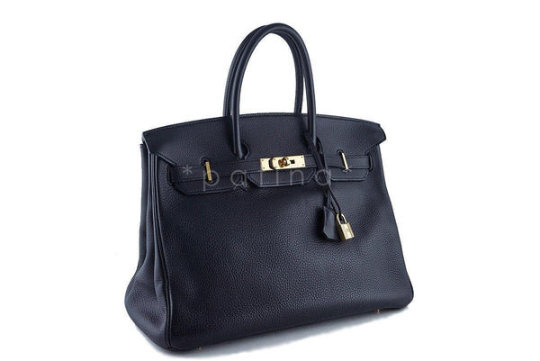 Hermes Black Clemence 35cm Birkin Bag GHW - Boutique Patina