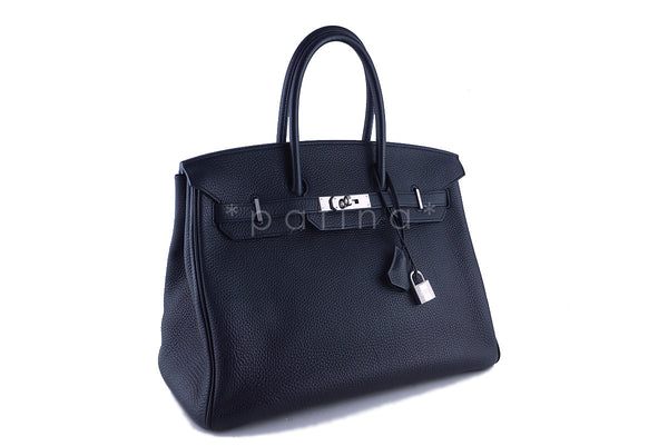 Hermes Black Togo 35cm Birkin Bag PHW "O" Stamp - Boutique Patina