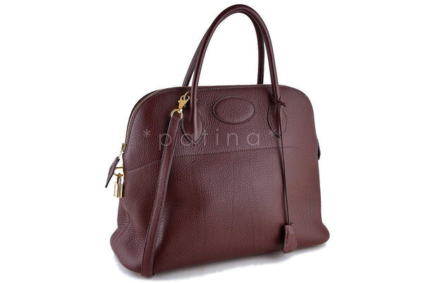 Hermes Havanne Brown Clemence 35/37cm Mou Bolide Shoulder Tote Bag - Boutique Patina