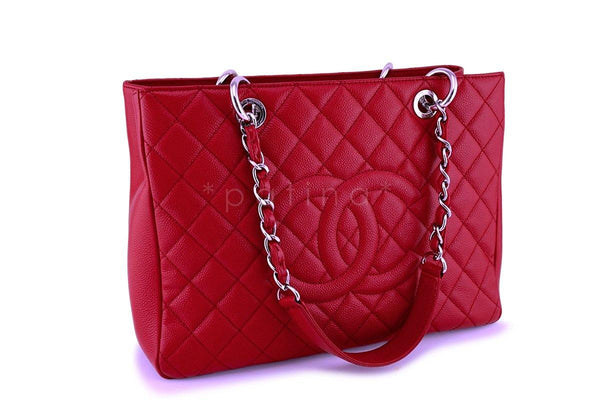 Chanel Red Caviar Classic Grand Shopper Tote GST Bag SHW - Boutique Patina