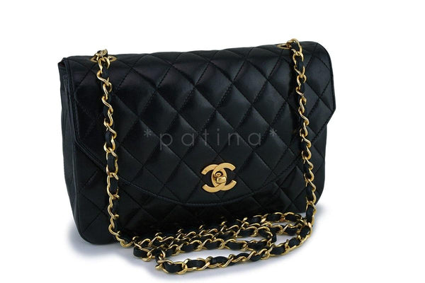 Chanel Vintage Black Lambskin Rounded Quilted Flap Bag 24k GHW - Boutique Patina