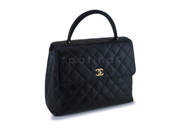 Chanel Vintage Black Caviar Classic Kelly Flap Bag 24k GHW - Boutique Patina