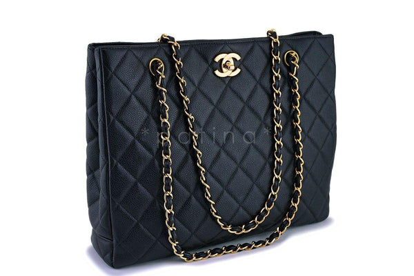 Chanel Vintage Caviar Medium Classic Shopper Tote Bag 24k GHW - Boutique Patina