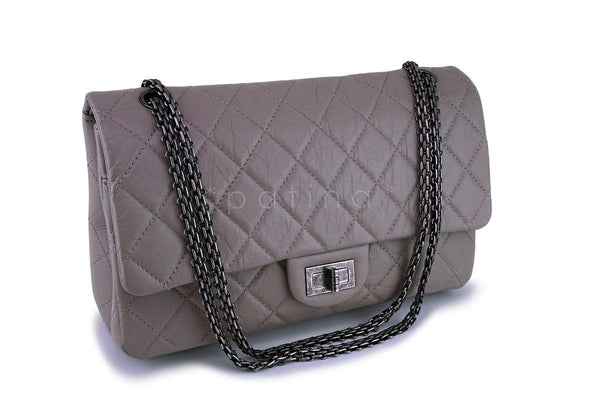 Chanel Taupe Gray-Beige Large 227 Reissue Classic 2.55 Flap Bag RHW - Boutique Patina
