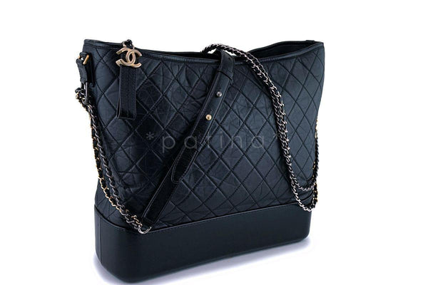 Chanel Large Black Gabrielle Hobo Shoulder Tote Bag - Boutique Patina