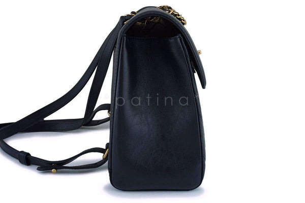 Pristine Chanel Aged Calfskin Large Chevron Framed Backpack Bag GHW - Boutique Patina