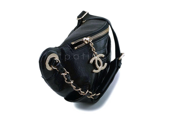 Chanel Black Glazed Calfskin "Pocket" Banane Fanny Pack Belt Waist Bag GHW - Boutique Patina