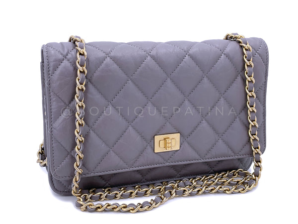 Chanel 2011 Lavender Gray Reissue Wallet on Chain Flap Bag  WOC GHW