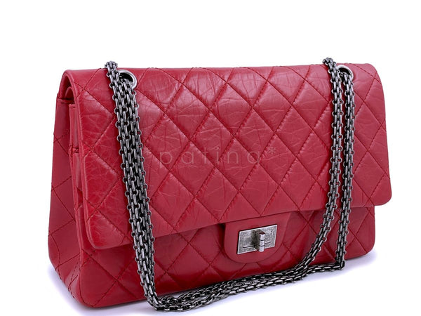 Chanel Red Reissue Classic Double Flap Bag 227 Large Jumbo 2.55 RHW - Boutique Patina