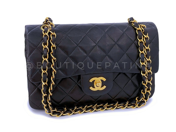 Chanel 1996 Vintage Black Small Classic Double Flap Bag 24k GHW