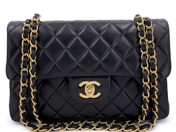 Chanel Vintage 1999 Black Small Classic Double Flap Bag 24k GHW