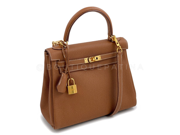 Pristine Hermes 25cm Kelly Bag Gold Togo Retourne 24k GHW - Boutique Patina