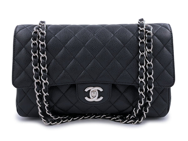 Chanel Black Caviar Medium Classic Double Flap Bag SHW