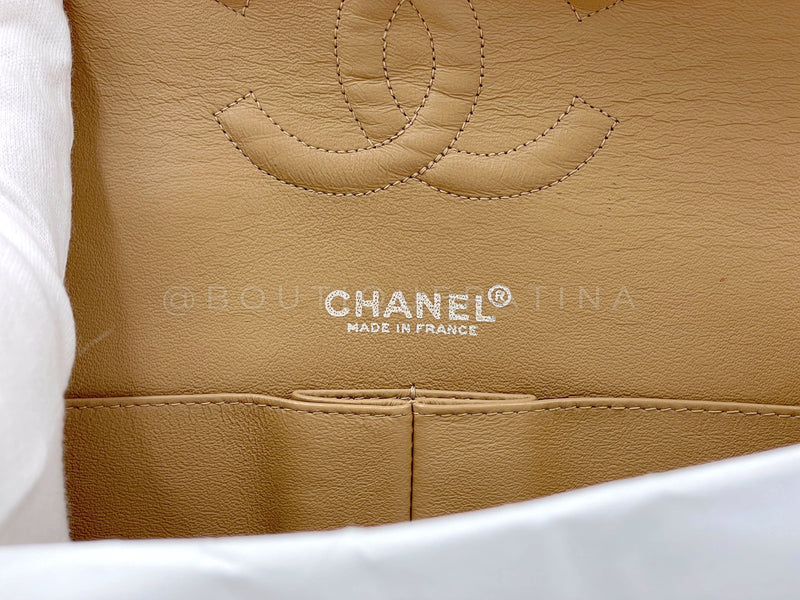 Chanel Beige Caviar Medium Flap Bag Vintage Caramel Classic Double 02A 24k GHW