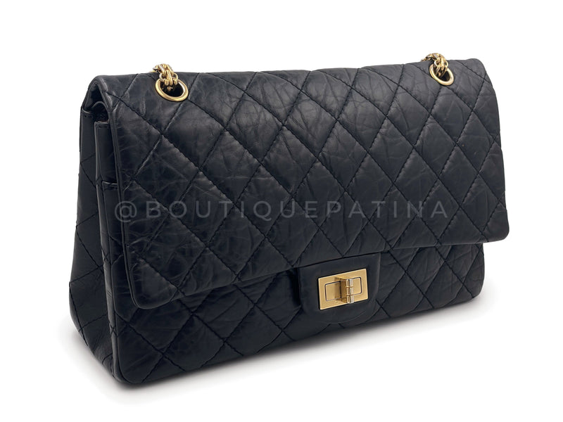 Chanel Black Reissue Flap Bag 2.55 Aged Calfskin Large 227 GHW