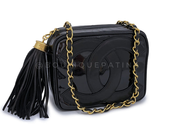 Pristine 1988 Chanel Vintage Black Mini Camera Case Giant CC Bag 24k GHW - Boutique Patina