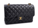 Chanel Black Jumbo Classic Flap Bag Caviar Double GHW FO4