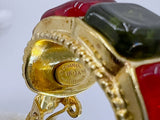 Chanel Vintage 97A Gripoix Red and Green Gripoix Stone Hoop Earrings - Boutique Patina