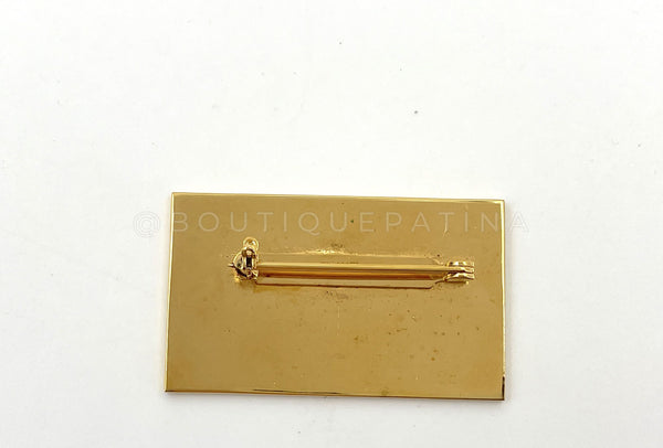 Chanel Vintage 1980s Name Plate Brooch Gold Plated - Boutique Patina