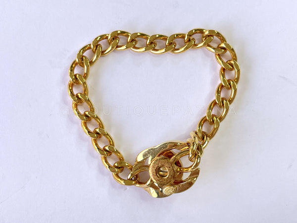 Chanel Vintage 96A Crystal Turnlock Small Chain Bracelet - Boutique Patina