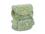 Chanel Vintage Tweed Duma Backpack Bag 1994 Green W6Q