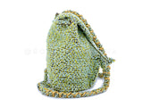 Chanel Vintage Tweed Duma Backpack Bag 1994 Green W6Q
