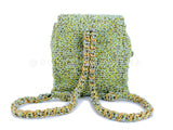 Chanel Vintage Tweed Duma Backpack Bag 1994 Green W6Q