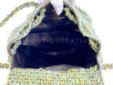 Chanel Vintage Tweed Duma Backpack Bag 1994 Green W6Q