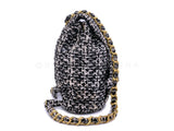 Chanel Vintage Tweed Duma Backpack Bag Black White 1994 24k GHW 7D2