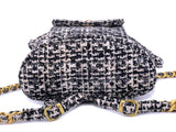Chanel Vintage Tweed Duma Backpack Bag Black White 1994 24k GHW 7D2