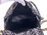 Chanel Vintage Tweed Duma Backpack Bag Black White 1994 24k GHW 7D2