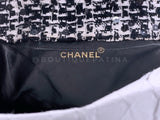 Chanel Vintage Tweed Duma Backpack Bag Black White 1994 24k GHW 7D2