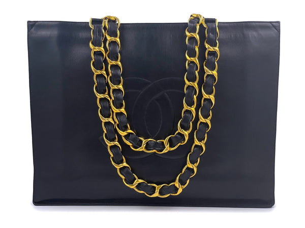 Chanel 1996 Vintage Chunky Chain Shopper Tote Bag 24k GHW