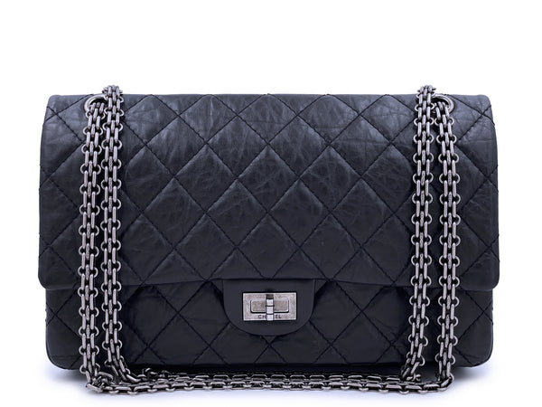 Chanel Black  Aged Calfskin Reissue Medium 226 2.55 Flap Bag SHW