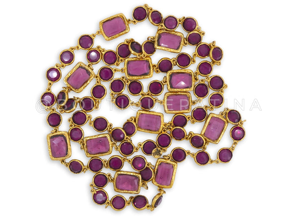 Chanel 1981 Vintage Violet Purple Crystal Chicklet Necklace