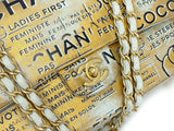 Chanel Newspaper Flap Bag 2015 Gold Graffiti Medium Double Classic GHW