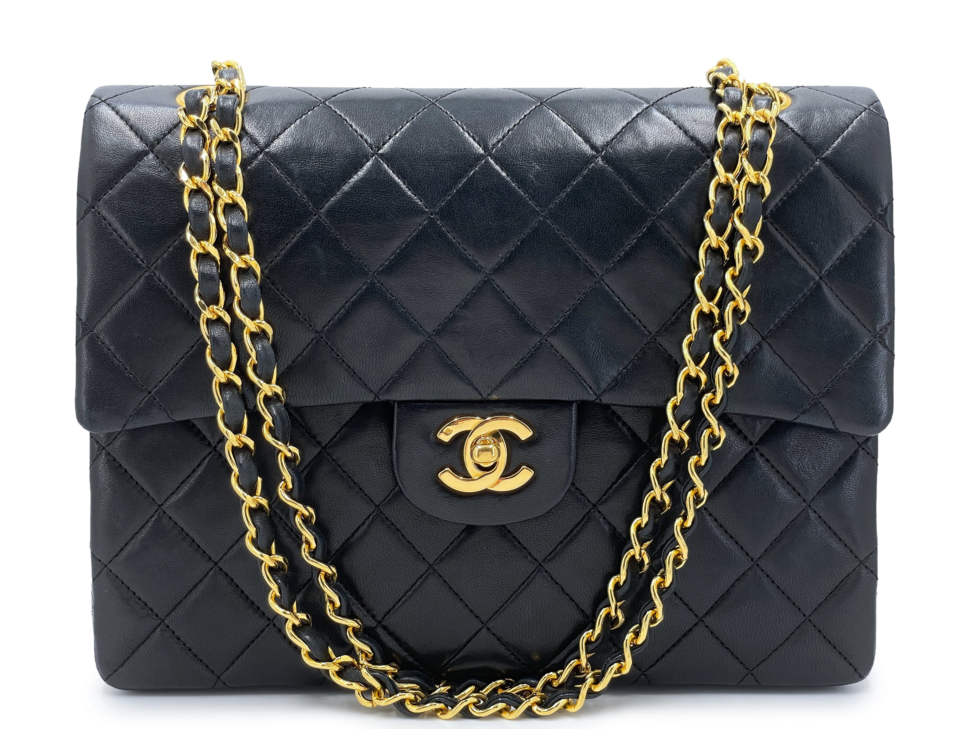 Chanel Vintage Tall Medium Classic Double Flap Bag 24k GHW