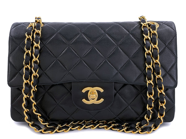 Chanel 1997 Vintage Black Small Classic Double Flap Bag 24k GHW